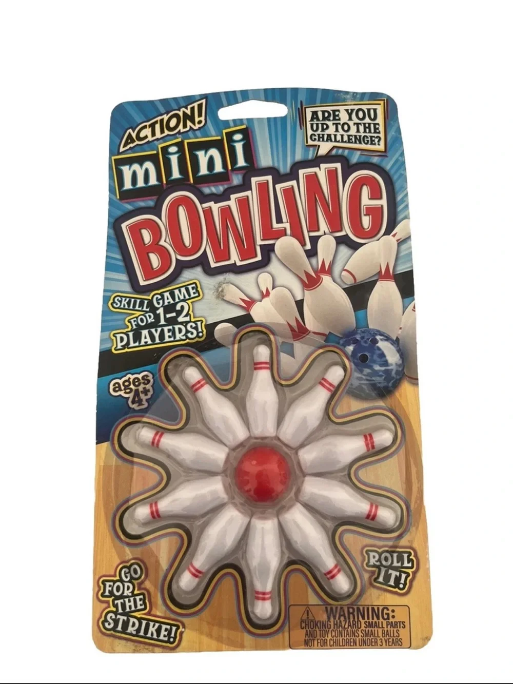 Mini Bowling Toy Set - White & Red